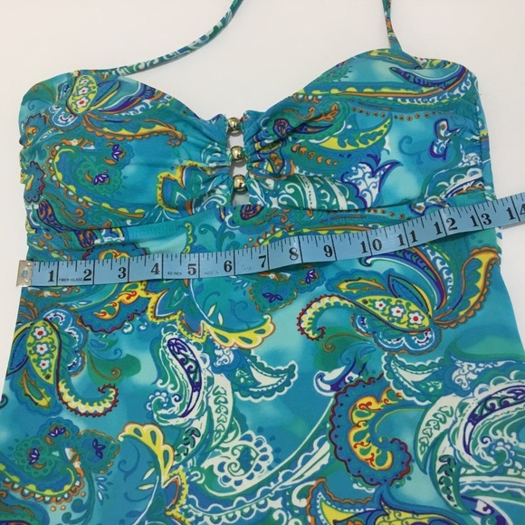 Lauren Ralph Lauren Turquoise Halter Tankini - Picture 8 of 9